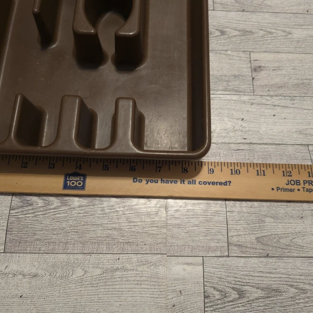 Vintage Rubbermaid Silverware‎ Drawer Organizer Tray #2921 USA Brown Plastic